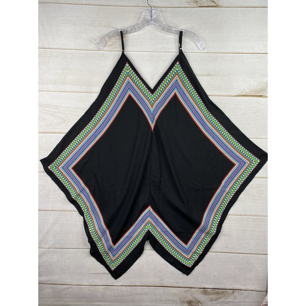 Lily White Handkerchief Dress Sz XL Black Spaghetti Strap Lightweight Flowy - Picture 8 of 8